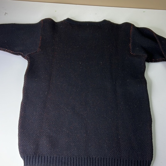 Vintage Figgjo Black Patterned Wool Sweater Made  in Norway - Picture 6 of 8